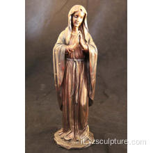 Statua di bronzo Vergine Maria preghiera decorativi in vendita